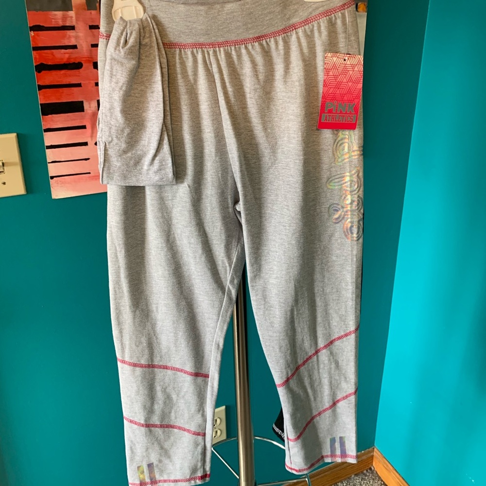 Pink Athletics twin pack pants with headband. New